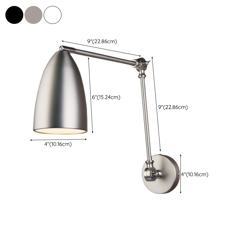 Modern Metal Wall Sconce Minimalist Wall Light Fixture with Adjustable Arm