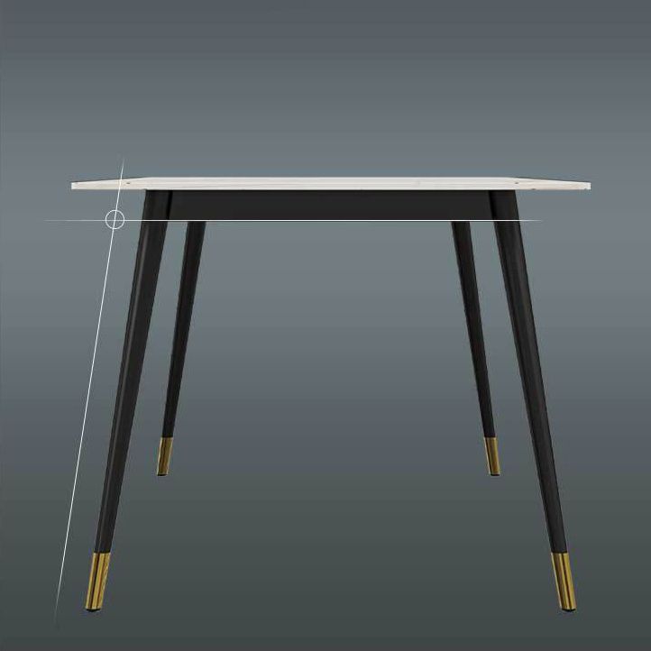 Stone Dining Table Contemporary Dining Table with 4 Black Legs