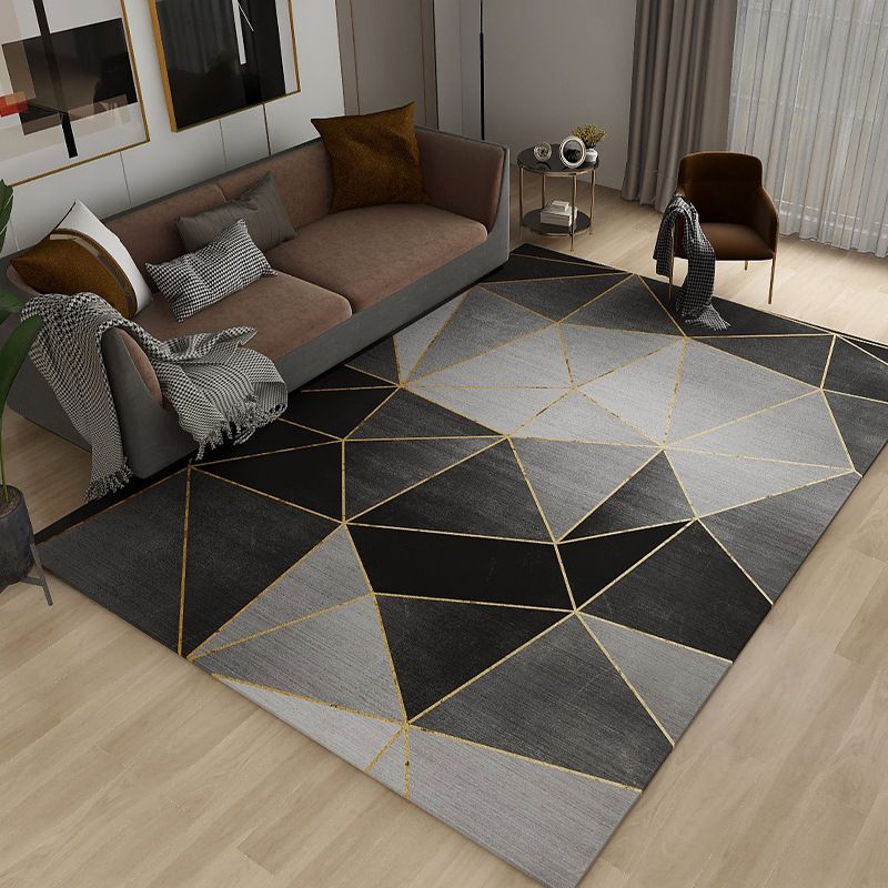 Casual Graphic Pattern Carpet Polyester Indoor Carpet Non-Slip Backing Area Rug for Living Room
