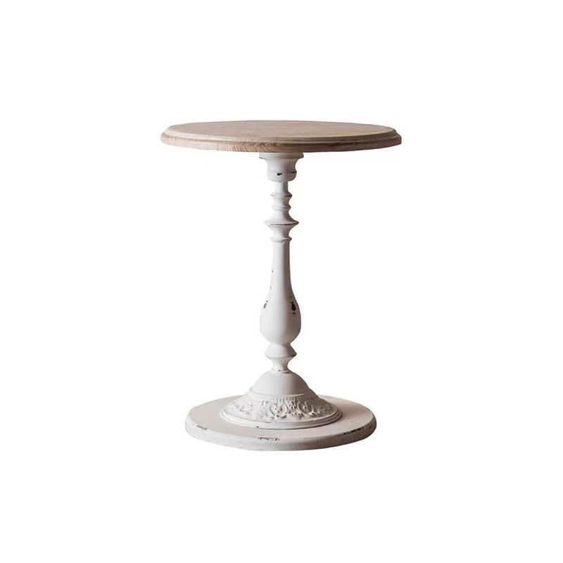 Round Pedestal Side Table French Rustic Side End Snack Table