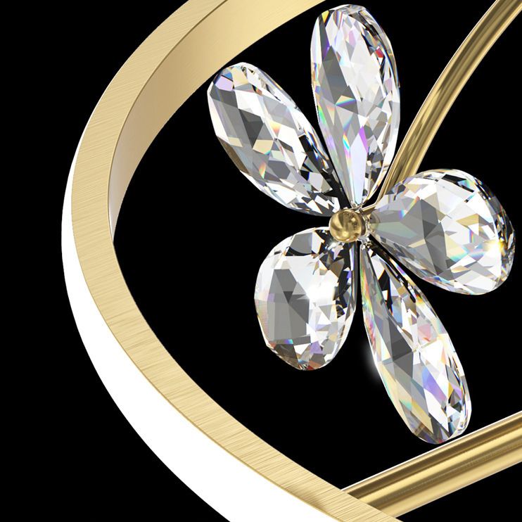 3 Lights Round Flush Ceiling Light Modern Style Crystal Flush Mount Lights