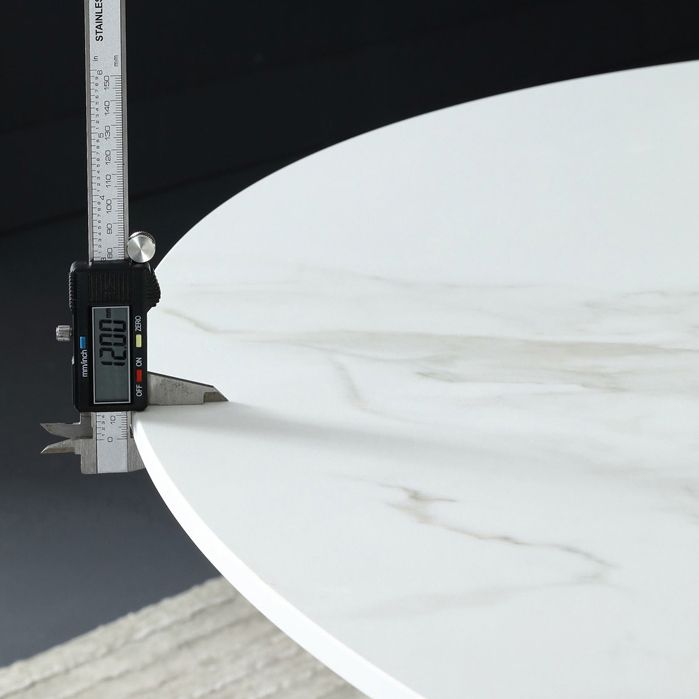 Modern Style White Stone Table Round Dining Table for Kitchen