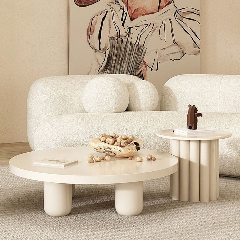 Scandinavian Round Wooden Coffee Table 4 Legs /Pedestal Cocktail Table
