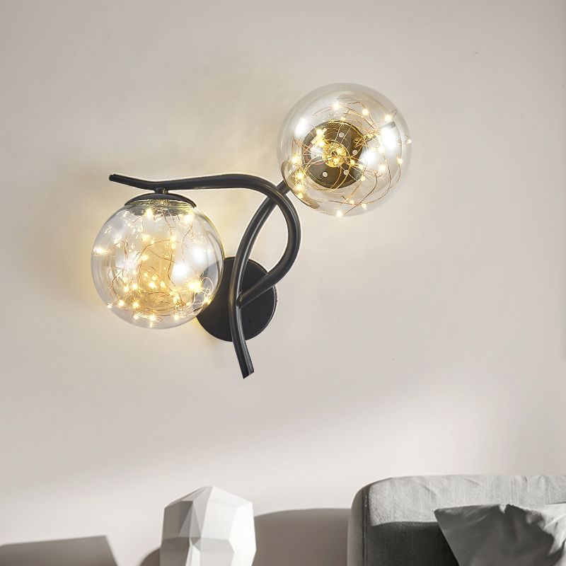 Kugelform Glaswand Licht moderner Stil 2 Leichter Wandhalterung Licht