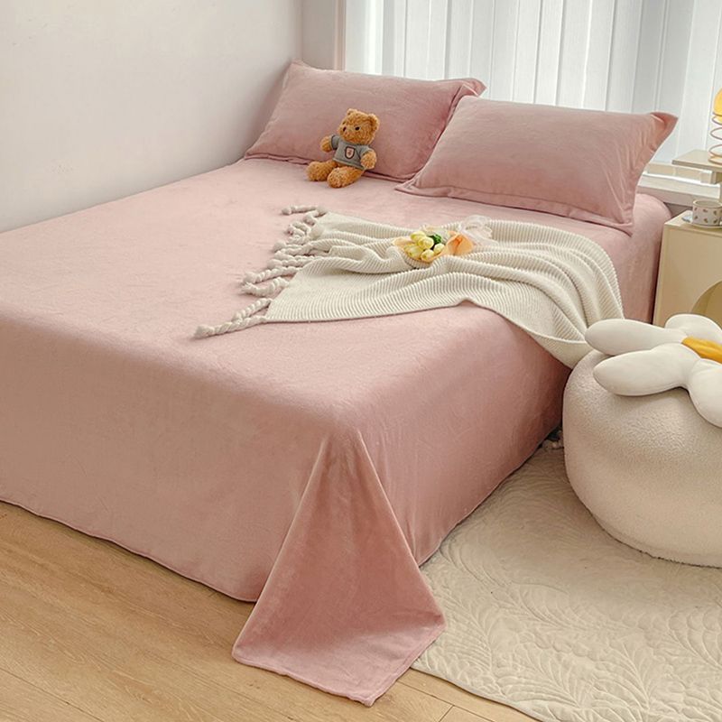Solid Color Bed Sheet Set 100 Cotton Flannel Ultra Soft Bed Sheet Set