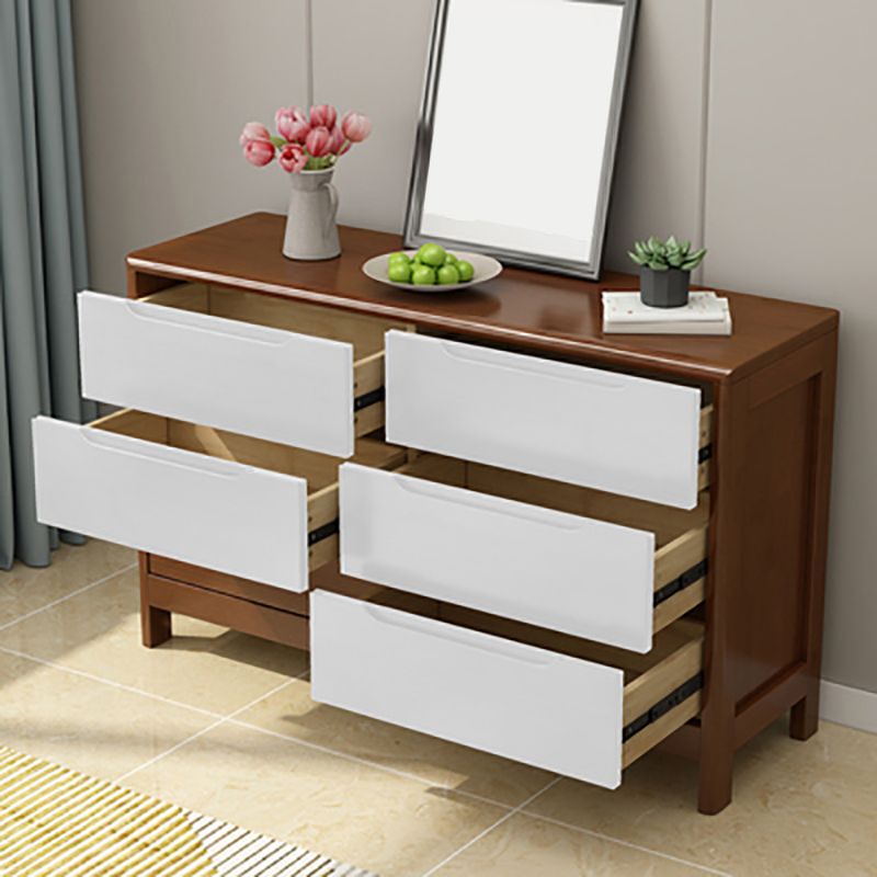Contemporary Solid Wood Storage Chest Matte Finish Bedroom Dresser