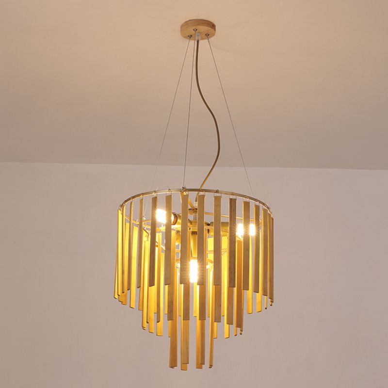 Minimalist Bamboo Pendant Lighting Fixture Dining Room Ceiling Chandelier