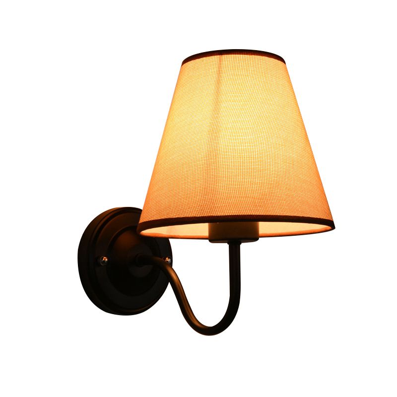 Classic Tapered Shade Wall Light 1-Light Fabric Wall Lighting Fixture for Corridor