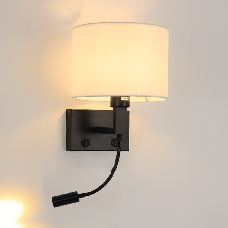 Geometric Wall Lighting Modern Fabric 2 Lights Wall Sconces for Bedroom