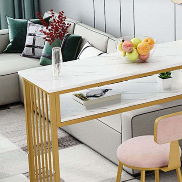 Rectangle Bar Pub Table Set 1/3/4/5 Pcs Metal and Wood Bar Table and Upholstered Stools