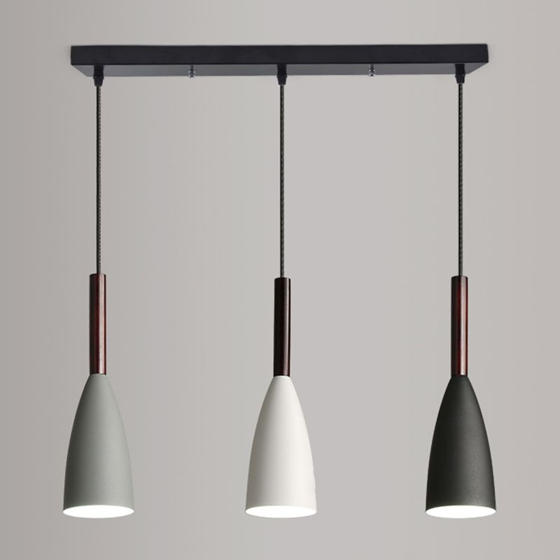 Modern 3-Light Island Pendant Lighting Cone Shade Ceiling Light for Dining Room