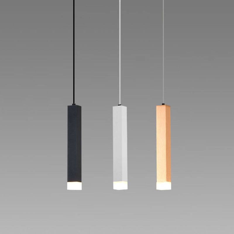 Metall rechteckige Rohranhänger minimalistische LED -LED -Beleuchtung zum Abendessen