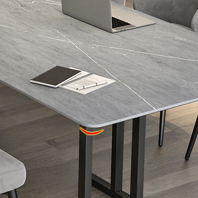 Modern Sintered Stone Office Desk Rectangle Gray Top Desk for Office