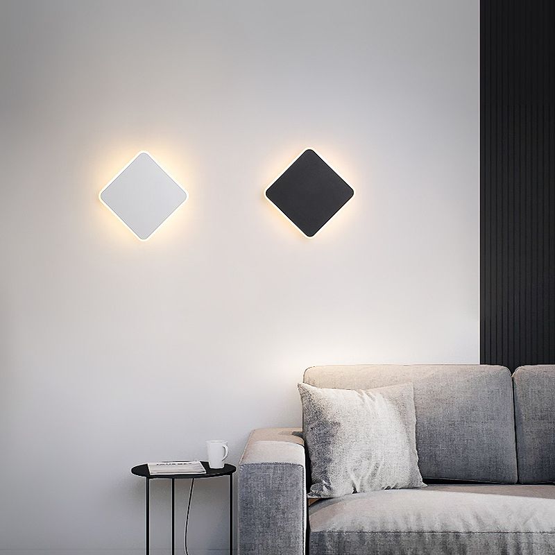 Modernism Single Black/White Wall Mounted Sconce LED Wall Light for Living Room