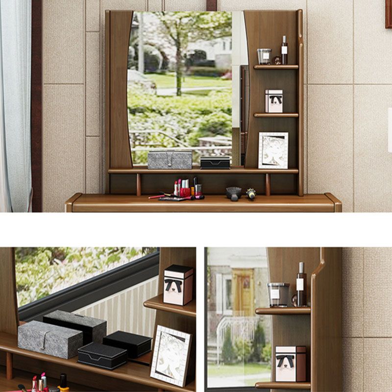 Traditional Bedroom Solid Wood 4 Drawer Standing Make-up Vanity