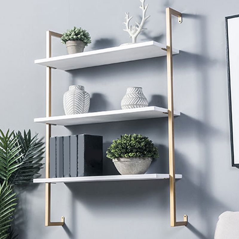 Industrial Wall Mounted Bookshelf Iron Frame Solid Wood Shelf Bookshelf