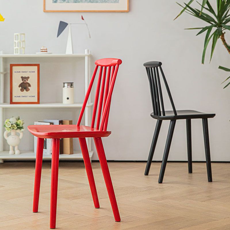 Silla de comedor contemporánea de madera maciza con respaldo de listones para cocina