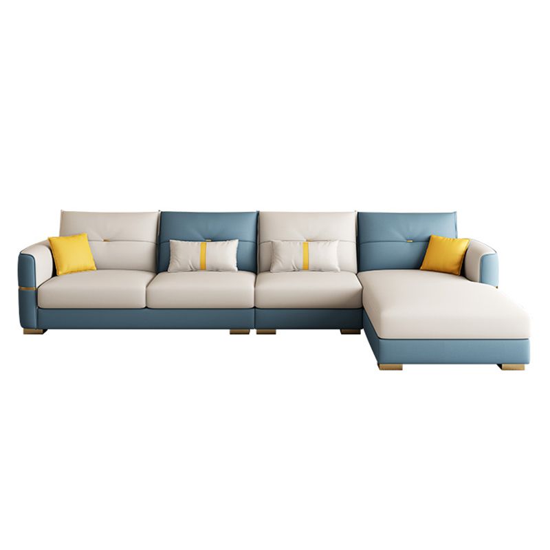 Sqaure Arm Tufted Back Sectional Luxurious 4-seat Sectional Sofa