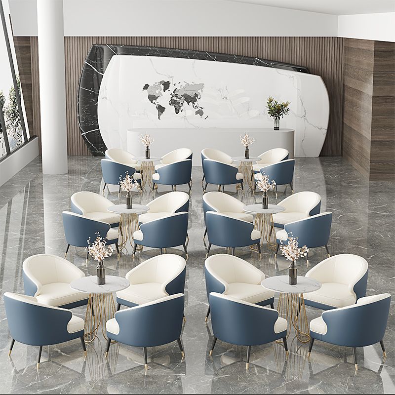 23.62" Wide Arm Chair Faux Leather Recessed Arms Accent Chair