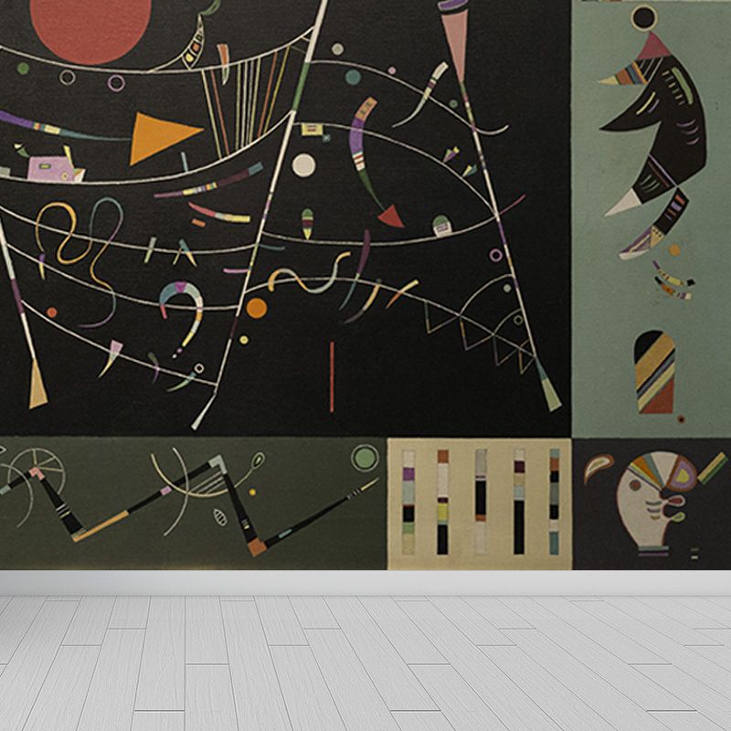 Contemporary Kandinsky Painting Mural Pastel Color Abstract Wall Art for Family Room