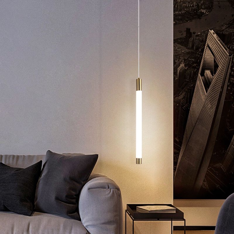 Lampada a sospensione di luce calda/bianca Simplicità Illuminazione a sospensione in oro bianco per camera da letto