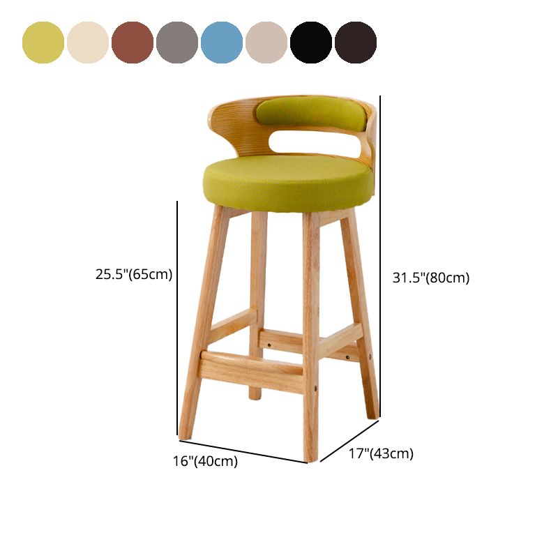 Scandinavische lage rug gestoffeerde voetsteun barkruk Home rubberwood kruk