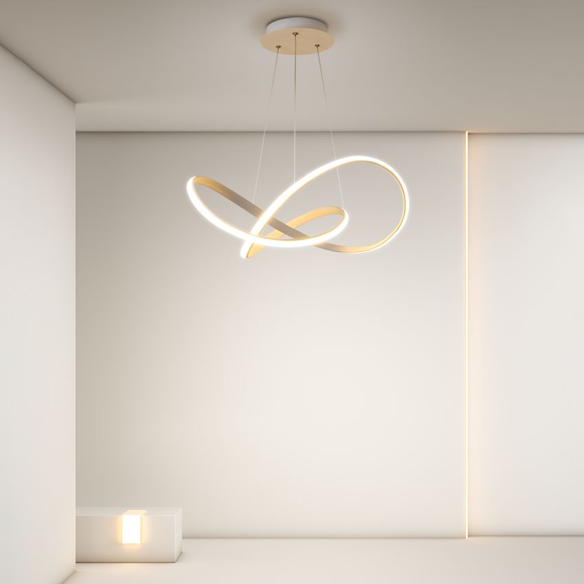 Modern Artistic LED Linear Pendant Light Aluminium Hanging Lamp with Silicone Shade