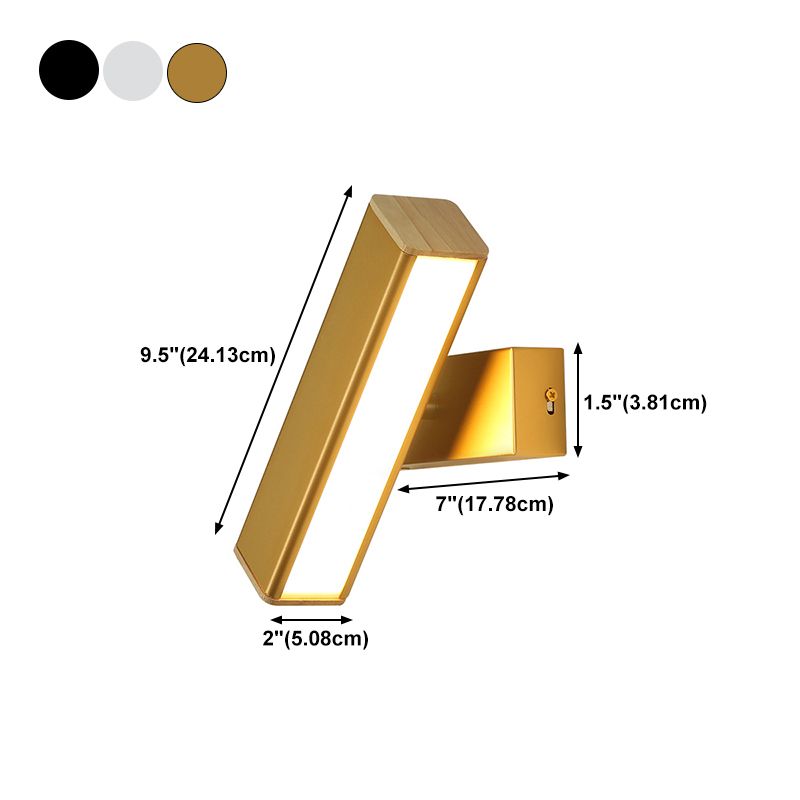 Fuera de luz de pared de metal moderna Rotable 1 Ligera de pared ligera para dormitorio