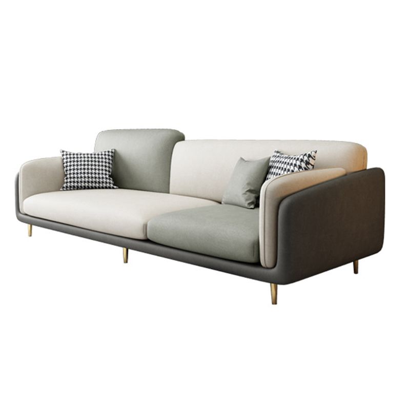 34.64" H Round Arm Sofa with 3 Pillows Modern Color Block Sofa