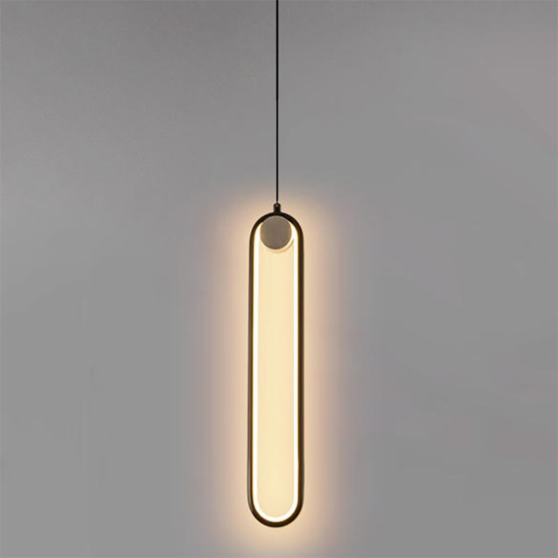 Moderne stijl led hanglamp 1 licht ovaal metaalhanglicht voor bed voor het bed