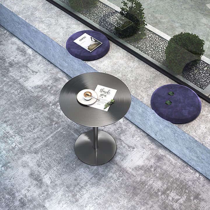 Round Counter Height Metal Dining Table in Steel Industrial Counter Table