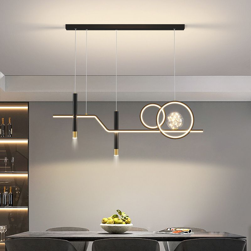 6-Lights Modern Style Island Pendants Metal Pendant Lights for Dining Room