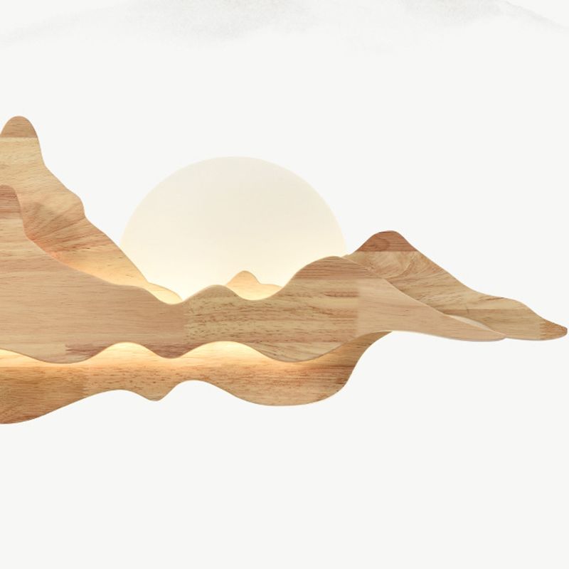 Wooden Wall Sconce Modern Style LED Wall Mount Lamp with Acrylic Shade for Bedroom