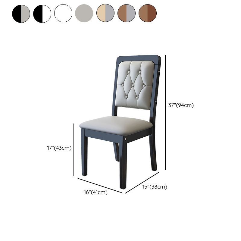 Nordic Style Wood Chair Open Back Dining Side Chair for Dinning Room