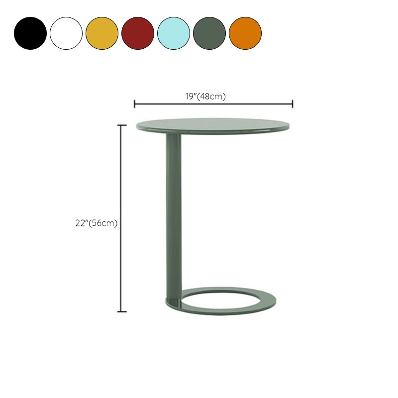 Round C-shape Side Table Modern Metal Sofa Side Accent Table