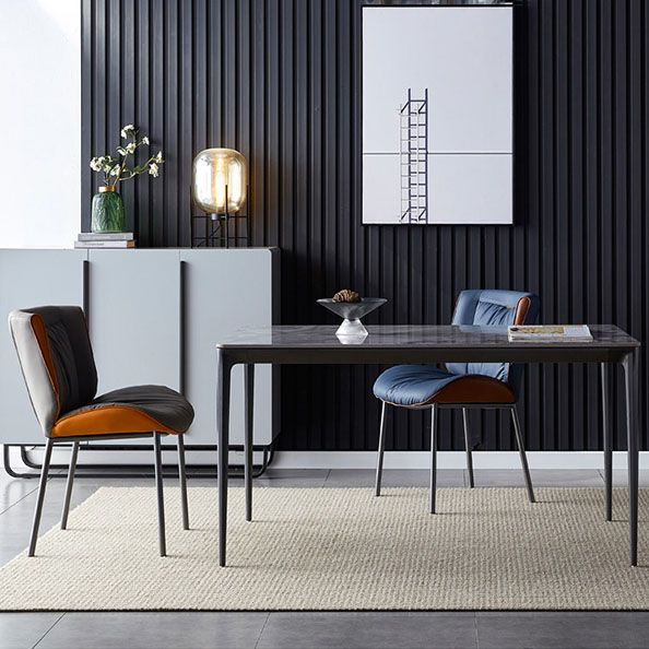 Silla lateral industrial interior Silla tapizada de metal con respaldo sólido para comedor