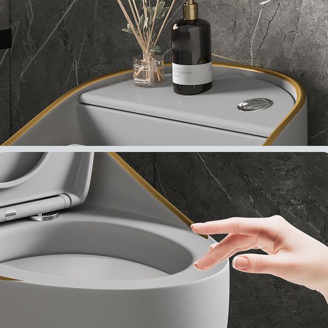 Concealed Tank Flush Toilet Modern One-Piece Toilet with Slow Close Seat