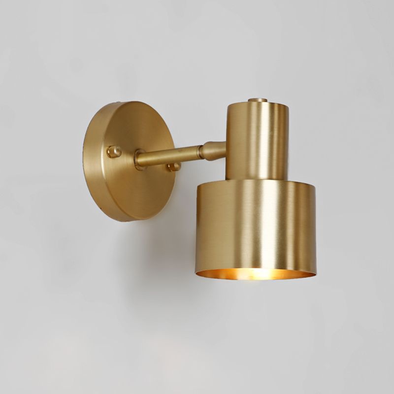Nordic Luxury Style Cylinderical Wall Mounted Light Fixture Copper 1 Light Sconces