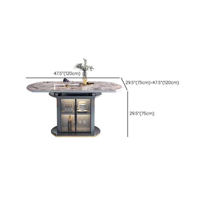 Modern Style Stone Furniture 1/5/7/9/11 Pcs Round Shape Dinette Table with Dining Chair