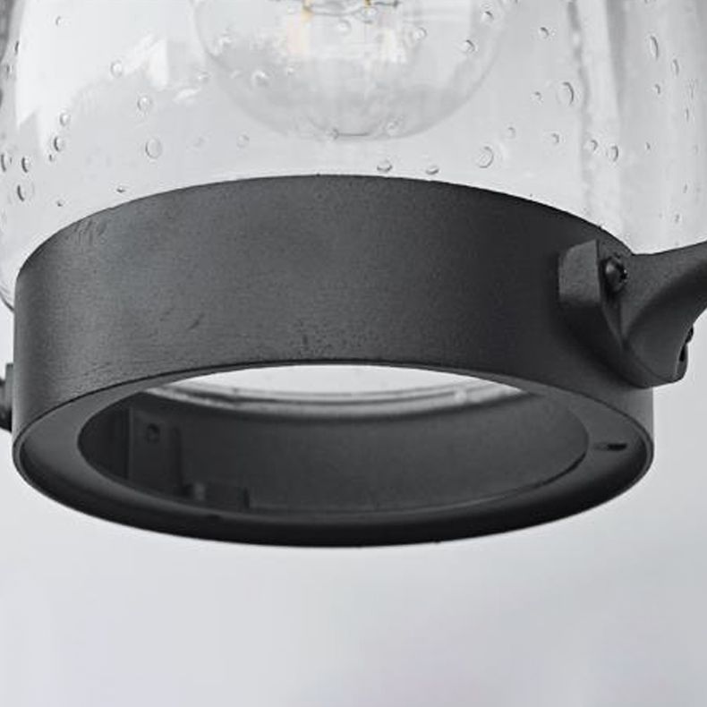 Glass Geometric Shade Wall Lighting Industrial Style 1 Light Wall Mounted Light Fixture in Black