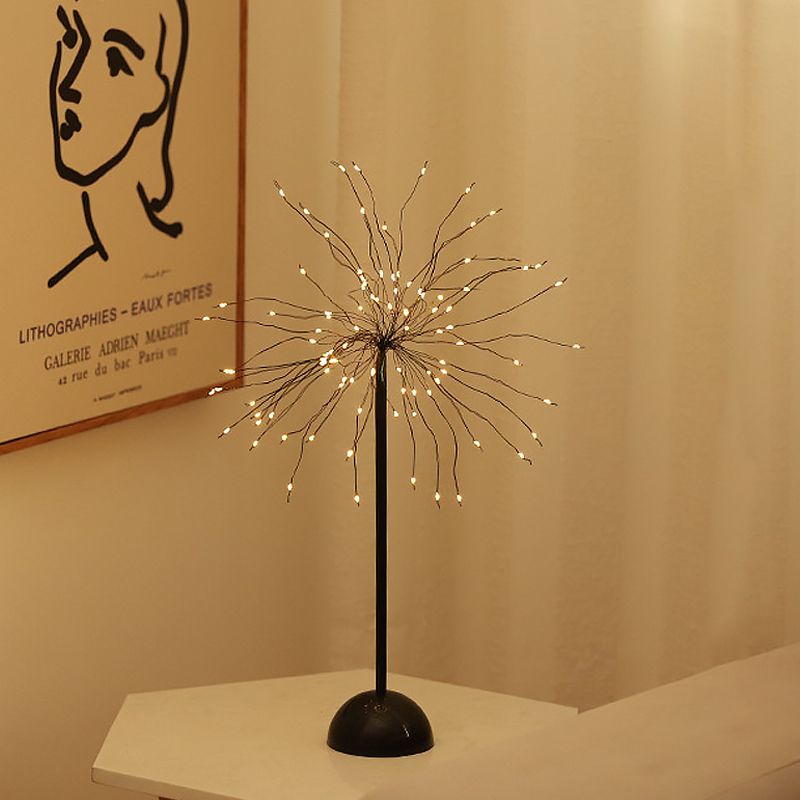 Éclairage de table de nuit en métal étoiles en métal Lumière de nuit à LED décorative en noir pour le salon