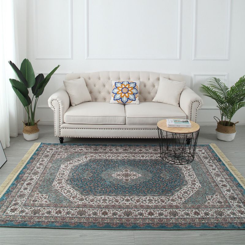 Antike Medaillon Muster Teppich Polyester Fläche Rugfärbung resistenter Innenteppich für Wohnzimmer