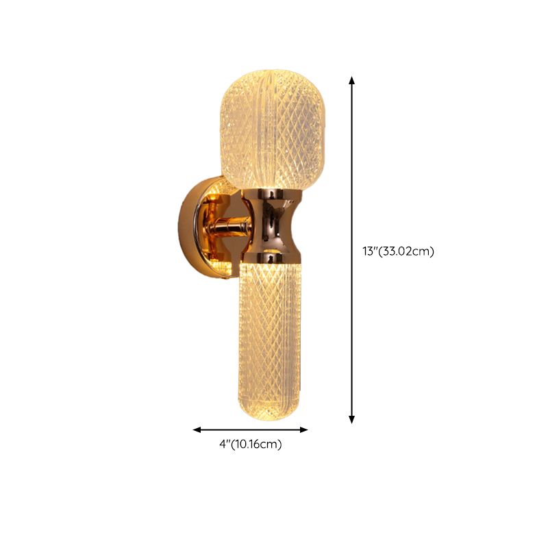 Post Modern 2 - Light Torch Wall Light Metal and Acrylic Wall Light in Gold and Clear