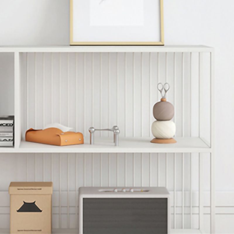 Contemporary Style Metal Bookshelf Open Back Bookcase for Home Office Use