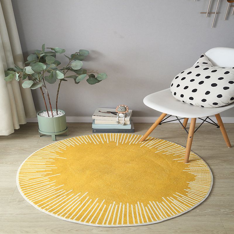 Novelty Circular Shape Rug Modern Area Rug Polyester Easy Care Carpet for Living Room