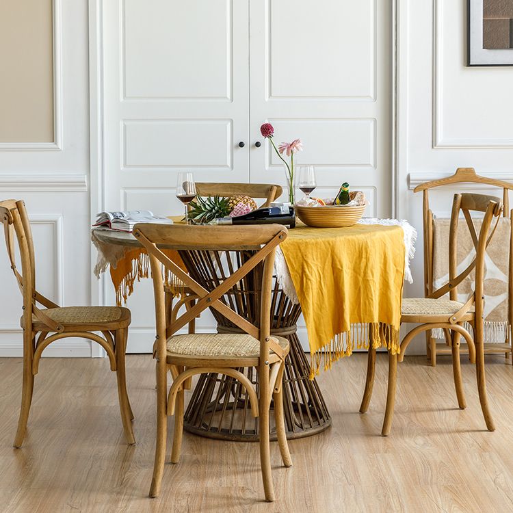 Modern Style Side Chair Cross Back Wooden Dining Chair for Home