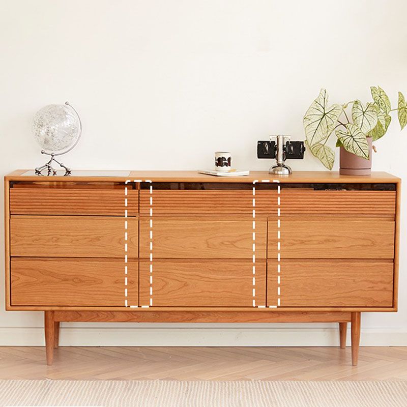 Modernism Horizontal Double Dresser Solid Wood Storage Dresser for Bedroom