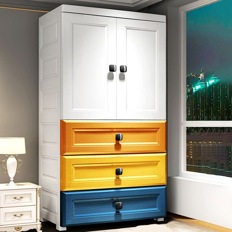 Rectangular Plastic Wardrobe Teen Style Bedroom Wardrobe Closet