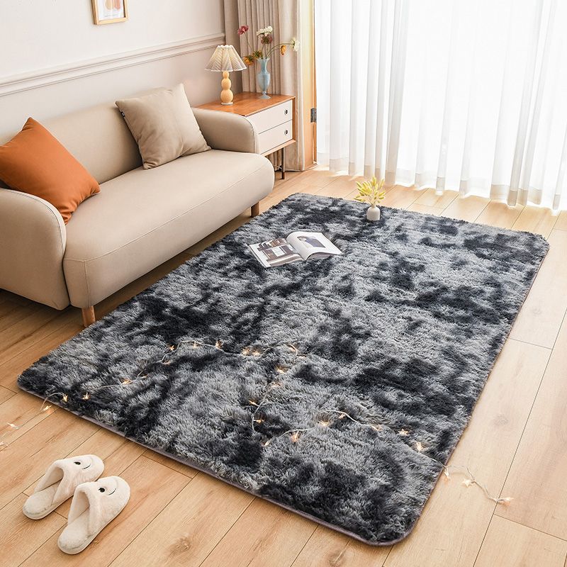 Multicolor Simplicity Area Rug Polyester Tie-Dye Effect Rug Non-Slip Backing Indoor Rug for Living Room