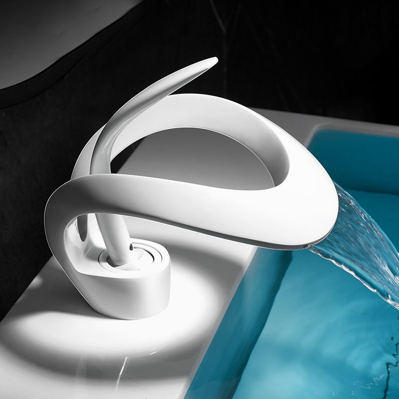 Unique Moedern Faucet Bathroom Lever Handle Waterfall Spout Faucet